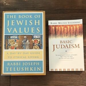 Book Bundle: •BASIC JUDAISM by Steinberg •THE BOOK OF JEWISH VALUES Telushkin